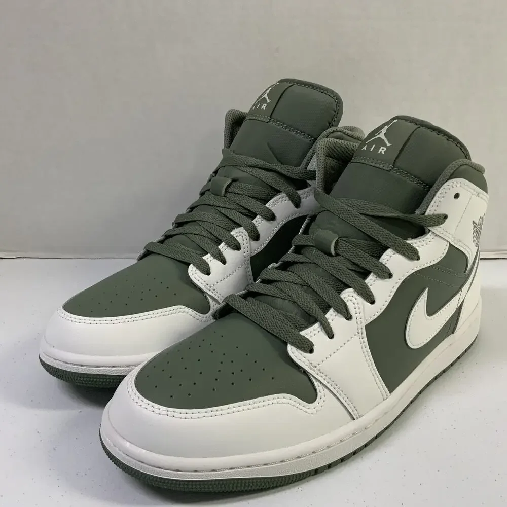 Air Jordan 1 Mid Summit White Vintage Lichen DQ8426 107 Size 11 Green White Shoe